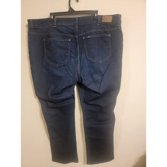 Womens Lee Jeans Plus Size Straight Leg Size 26 26W M Dark Wash - Picture 3 of 8
